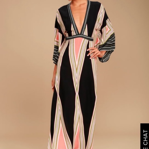 Lulus Dresses & Skirts - New Lulus MONTECITO BLACK PRINT MAXI DRESS, large